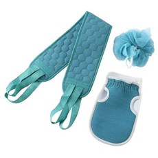 고시아 목욕용품 샤워타올 샤워장갑 샤워볼 목욕타월3종세트, 1세트, 3개입, 네이비블루