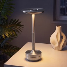 오솜 무드등 LED 스탠드 터치식 무선 조명 수면등, 실버