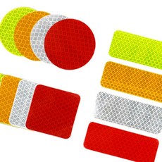 새누몰 반사 스티커 리플렉터 자전거반사판, 직사각형 레드