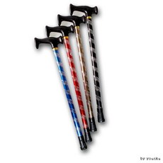 등산 손잡이 지팡이 1단 T자 등산스틱 등산장비 aL793, 파랑, 1개