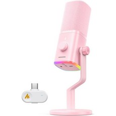 MAONO PD100W USB 무선 다이나믹 마이크 for PC 게이밍 스트리밍 Podcast Mic with 노이즈 ReductionCustom RGB Mute，Volume, MAONO PD100W USB 무선 다이나믹 마이크 f