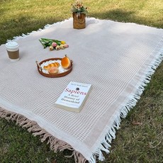 野餐墊 戶外加厚雙面野餐布 露營蓋毯 網紅拍照墊子 沙發墊 小毯子 戶外毯, 卡其色戶外野餐毯-加厚優質棉紗,90公分*90公分
