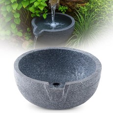 DoubleFill Spillway Bowl 분수 세면대 키트 34.9cm(13.7인치) 사실적인 스톤 레진 폭포 배수로 연못 정원 및 풍경용 - 쉬운 설치 내후성 펌, DoubleFill Spillway Bowl 분수 세면
