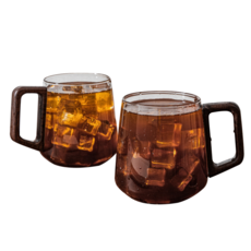 카빈스 홈카페 예쁜 둥글 내열유리 머그컵 500ml, 2개, 투명