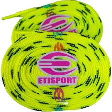 ETISPORT 전문 플랫 끈 한 쌍 하키 아이스 부츠 바퀴 달린 라인. 저항성. 길이 3m - 118인치 파란색 174015, 네온 옐로우