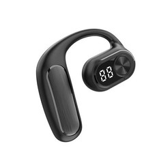 耳掛式無線藍牙耳機 掛耳式單耳機 骨傳導 超長待機 智能數控 運動藍牙耳機 蘋果華為通用, 卡膚色+久戴不累耳+不入耳式,旗艦版#待機300小時+5.4版本, 1