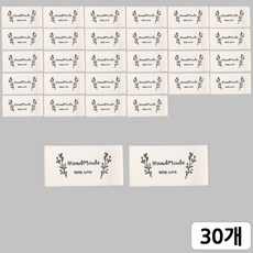 [모핸] 핸드메이드 면라벨, 30개, 소잉-리프 30개, 소잉-리프
