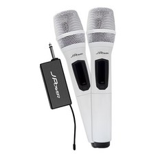 JPOWER 震天雷 UHF 行動攜帶型無線麥克風 （鋰電池充電）, 珍珠白, JP-UHF-雙機型A2BD