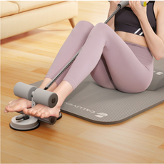 홈트레이닝 윗몸일으키기 보조기 복근운동기구 헬스소품 휴대용 더블 빨판, 1개, 멜란지그레이