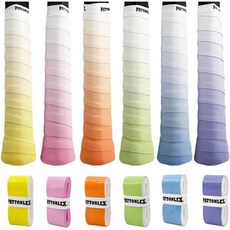 오버그립 테니스 그립 테이프 라켓 손잡이 - 배드민턴 피클볼 패들 스쿼시 탁구용 3 6 12팩 땀 흡수성 미끄럼 방지 편안한 오버랩, Gradient Color - 6 pack