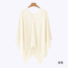 哺乳巾 斗篷式披肩 外出防走光 遮擋罩衣, 一衫多用米色開衫形哺乳巾, 1個