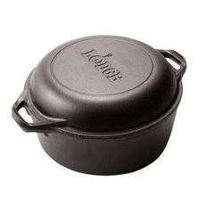 LODGE 雙柄鑄鐵鍋/湯鍋 5QT 4.75公升 (L8DD3) 美國原裝 平行商城, 1個, 黑色