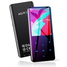 AGPTEK 32GB MP3 플레이어 블루투스 5.3 A19X 2.4인치 곡선형 스크린 휴대용 음악 플레이어 스피커 무손실 사운드 FM 라디오 포함 음성 녹음기 최대, 블랙