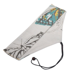 日式和風餐具收納袋，綁繩設計刀叉湯匙環保餐具袋，臺灣現貨快速出貨交換禮物推薦, 1個, 橫開綁繩款, 藍蝶