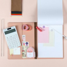 슈프림 노트패드 A4 메모패드 바인더 가죽 커버 리갈, 브라운, 선택:브라운