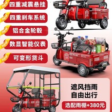 로드맥스 안전한 전동 세발 12AH 삼륜 삼발이 오토바이 화물 레드 전기 스쿠터, A. 48V-60V, B. 48V 600W 베어 바이크