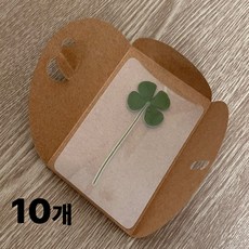 네잎클로버 코팅 카드 책갈피 봉투 포함 졸업 선물, 10세트