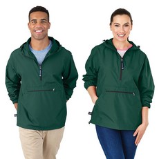 Charles River Apparel 풀오버 레귤러/확장 사이즈 팩 앤 고 방수 재킷 스웨트셔츠, 포레스트