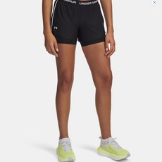 [백화점 정품] 언더아머 Under Armour 1389895-001 블랙 여성 UA Tech 플레이 업 투인원 쇼츠 레깅스 반바지