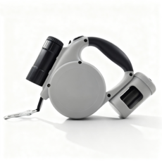 YOPENCE 다용도 강아지 리드줄 야광조명 강아지 자동리드줄 터치 꼬임방지 리드줄 라이트 수납 소중대형견 겸용, 1개, 그레이