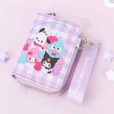 귀여운 어린이 캐릭터지갑 지퍼 스트랩 손잡이 지폐 카드지갑 포켓 산리오