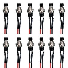 VIBICCK 블랙 순간 프레스 타입 버튼 스위치 PBS-110-XBK 12개 3V 6V 12V 24V 및 250V 등급 미니어처 원형 스위치 (블랙 12개) 305, 블랙 12개