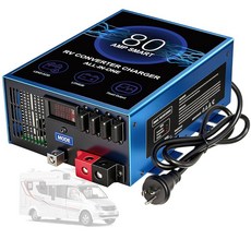 80암페어 RV 전력 변환기 110V AC에서 12V DC 변환기 배터리 충전기 다단계 스마트 충전 13V에서 16 5V까지 조절 가능한 작동 범위 RV 보트 오프 그리드 시스템에