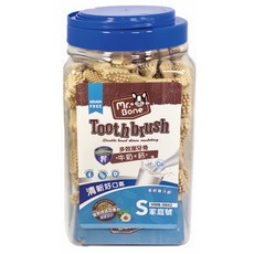 3貓2館 Mr.Bone多效潔牙骨1200g 牙刷型設計 有效清潔牙齒 保持口腔健康, 1個, 桶裝-牛奶+鈣,桶裝S