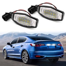 LED 번호판 조명 램프 태그 조명 2개 혼다 MDX TSX TL ILX RDX RL 어코드 오디세이 시빅 세단 파일럿 후면 태그 조명과 호환 18-SMD 6000K 화이트, LED 번호판 조명 램프 태그 조명 2개, 혼다 MDX