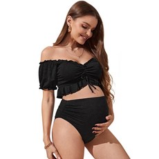 2러플 수영복 임신 수영복 임산부 하이 웨이스트 비키니 수영복