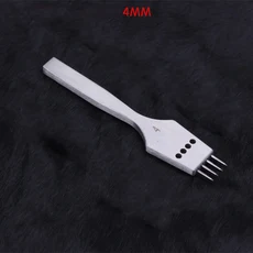 이동식 둥근 구멍 가죽 펀치 4mm 간격 치즐 둥근 머리 레이싱 스티칭 바느질 도구 2/4/6 프롱 가죽 공예 컷, 4mm 4prong