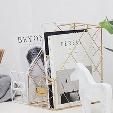 사무실 철제 파일 꽂이 철망 철제 서류 정리함 파일함 책상, 1개, 파일 매거진랙 2단 골드