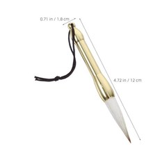 미니 포켓 중국 서예 붓 구리 손잡이 펜 필기 그림 그리기 잉크 연습용, 1개, 1. Golden