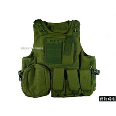 野戰搖滾-生存遊戲 美軍FSBE兩棲部隊戰術背心 黑色 防彈背心 抗彈背心 生存遊戲裝備, 軍綠色, 1個