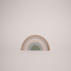 [아이브릭] 몬테소리 발도르프 실리콘 레인보우 유아 장난감 블럭, 파스텔 7 layer, 1개