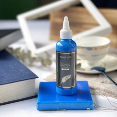 金羽毛 流體顏料 500ml 單瓶裝 台灣製 馬卡龍 金屬 莫蘭迪 壓克力顏料 手作, 螢光藍, 1個