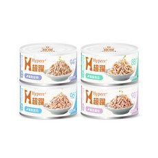 Hyperr超躍 貓咪 無穀肉絲主食罐 鮪魚綜合 全齡貓, 4個, 糧食, 90g