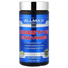 ALLMAX 올맥스 에센셜 소화 효소 90 캡슐 소화효소 보충제, ALLMAX 올맥스 에센셜 소화 효소 90 캡슐 소화효