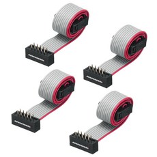 UXCELL IDC 와이어 플랫 리본 케이블 4개 /FD 2.54MM A-타입 20핀 커넥터 피치 길이 FC 그레이 0.2M, 40핀