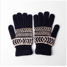 스트라이프 니트 겨울 장갑