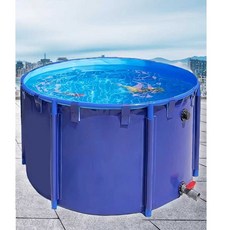 임시 수조 대형물탱크 캔버스 양식장 타포린 빗물받이, 기본 색상, 지름1.2m 높이1m (1.1톤), 1개