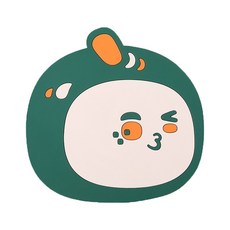 可愛動物造型矽膠隔熱墊 廚房防滑鍋墊 多功能餐墊 耐熱矽膠材質, 深綠大號, 1個
