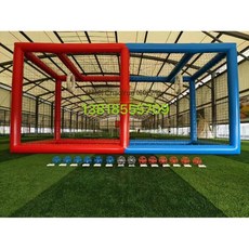 드론 축구 경기장 에어바운스 비행 레이싱 대결 장애물 프레임, 빨강 파랑 8x4x4m (공기 펌프)