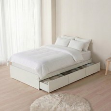 동서가구 E0 클레어 무헤드 짧은서랍 수납침대 프레임 SS DF927743, 내추럴