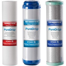 퓨어드롭 10인치 x 2.5인치 표준 역삼투압 교체 프리필터 팩6개월 화이트 PDR-F3, 1_1 Count (Pack of