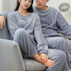 엠에프케이 극세사 수면 잠옷 겨울 잠옷 세트 커플 잠옷