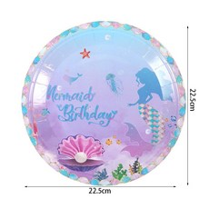 인어 공주 파티 식기 종이 컵 접시 첫 번째 생일 파티 장식 비 샤워 바다 아래 파티 장식, 8pcs9inchplate, 1개
