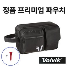볼빅 프리미엄 경량 골프파우치 투지퍼 우드골프핀 증정, 1개, 다크블랙