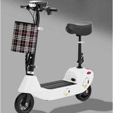 앉아서 타는 전동 킥보드 출퇴근 충전식 배달 전기, 1개, 전동 킥보드(화이트/50마일 주행 가능)