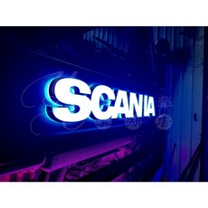 RY日耀貨卡燈藝 SCANIA五期六期外置導光廠徽燈 卡車改裝精品 提升夜間行車安全, 深藍, 1個